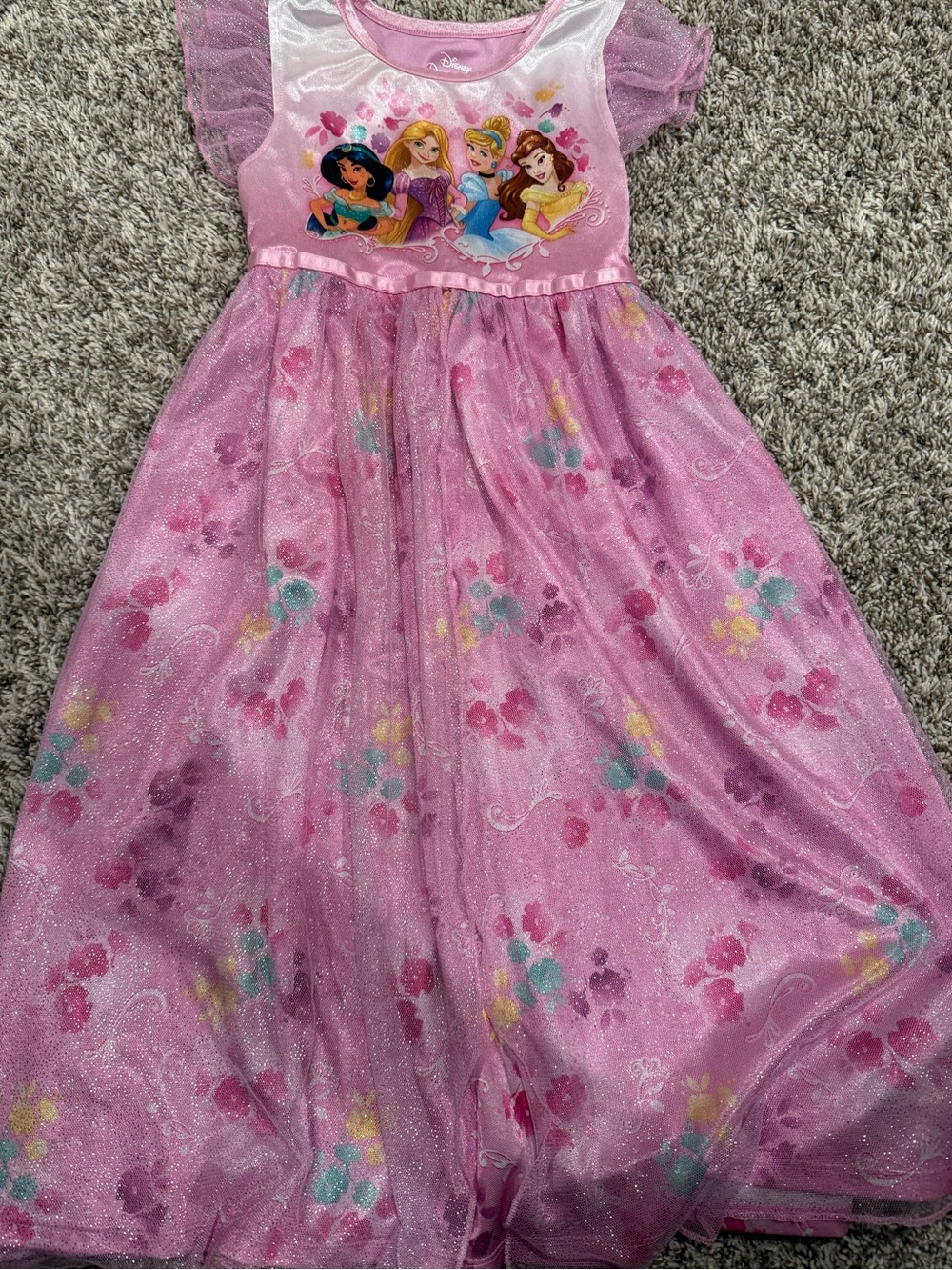 Disney Pink Princess Tulle Floral Gown for Kids